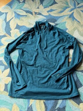 Smartwool Teal Women's Merino Quarter-Zip Pullover size XL